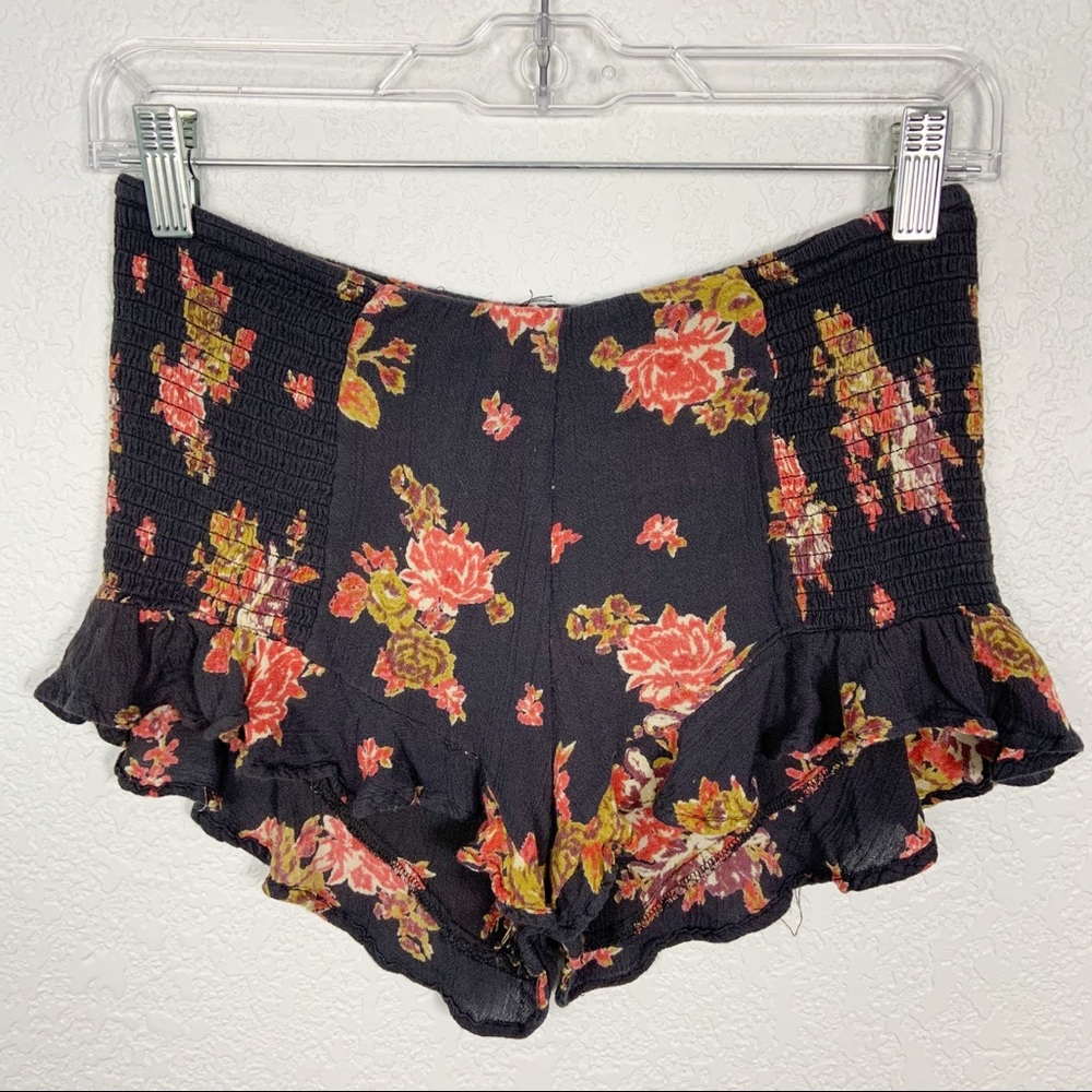 Free People Floral Ruffle Shorts